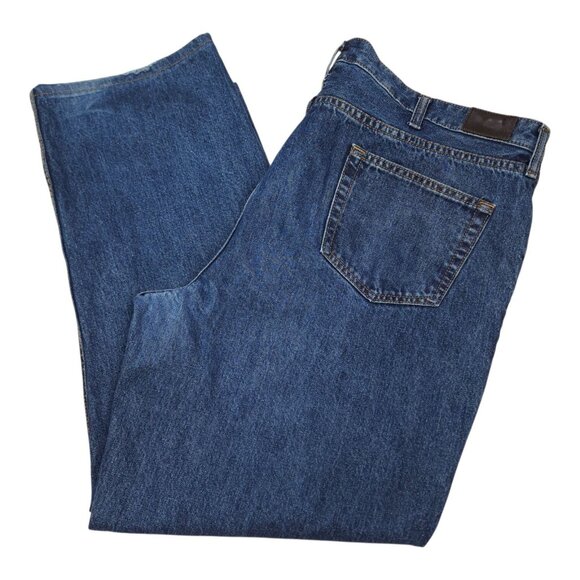 Lands End Mens Relaxed Fit Jeans Waist 44" Inseam 29" Blue Denim Cotton - Picture 1 of 9